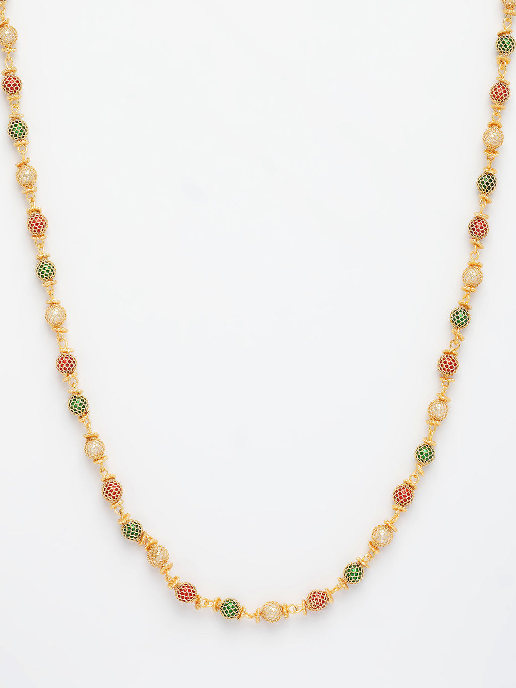 NVR Women's Multi color Gold-Polished Artificial Beads Chain - Distacart