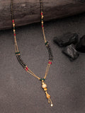 NVR Women's Gold-Polished Artificial Stones Studded & Beaded Mangalsutra - Distacart