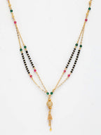NVR Women's Gold-Polished Artificial Stones Studded & Beaded Mangalsutra - Distacart