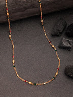 NVR Women's Gold-Polished Artificial Beads Minimal Chain - Distacart