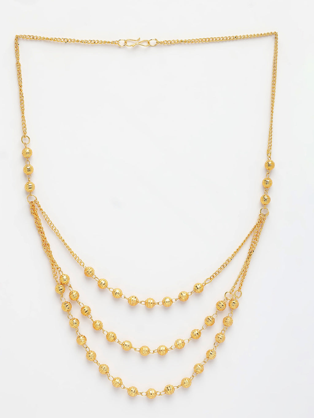 NVR Women's Gold-Polished Artificial Beads Layered Chain - Distacart