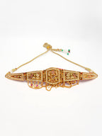NVR Women's Gold-Polished Cubic Zirconia Stone Studded Rajputi Choker Necklace