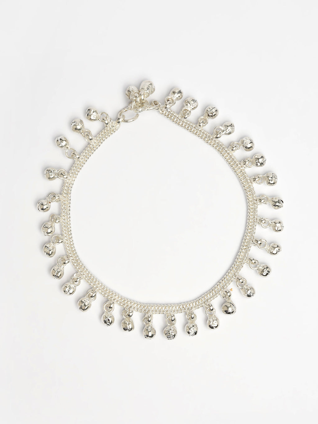 NVR Women's Set of 2 Silver-Plated Ghungroo-Beaded Anklets