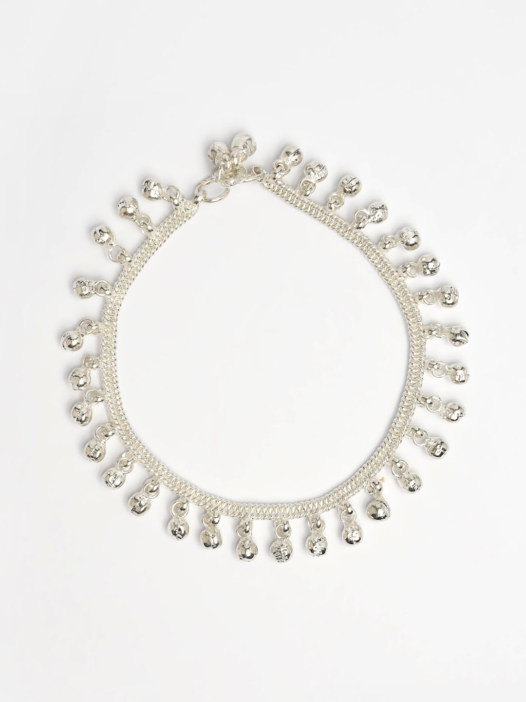 NVR Women's Set of 2 Silver-Plated Ghungroo-Beaded Anklets