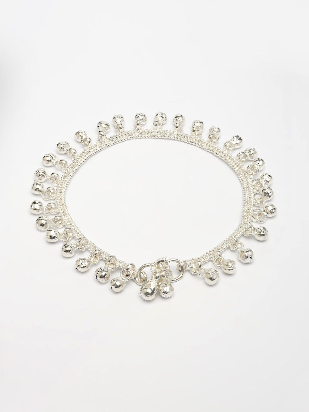 NVR Women's Set of 2 Silver-Plated Ghungroo-Beaded Anklets