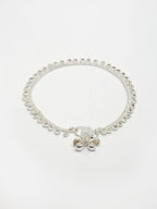NVR Women's Set of 2 Silver-Plated Artificial Stone Studded Anklets - Distacart