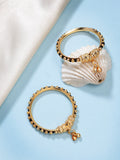 NVR Kids Set of 2 Rhodium-Plated Artificial Beads Nazariya Kada Bracelet - Distacart