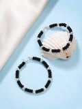 NVR Kids Set of 2 Rhodium-Plated Artificial Beads Nazariya Link Bracelet - Distacart