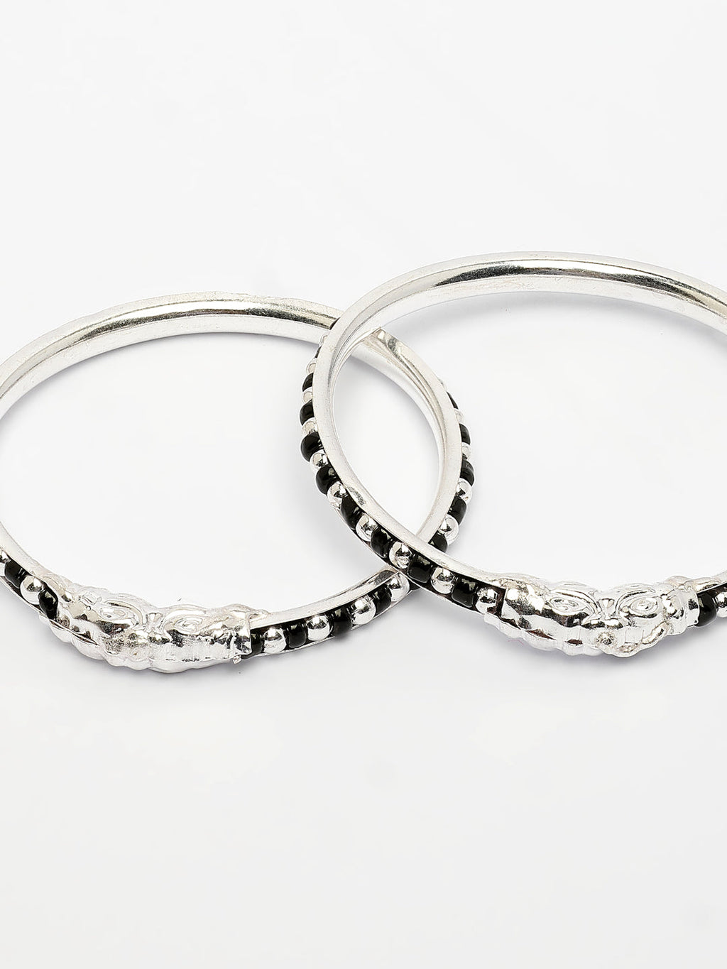 NVR Kids Pair of 2 Rhodium-Plated Artificial Beads Nazariya Kada Bracelet - Distacart