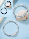 NVR Kids Pair of 2 Rhodium-Plated Artificial Beads Nazariya Kada Bracelet - Distacart