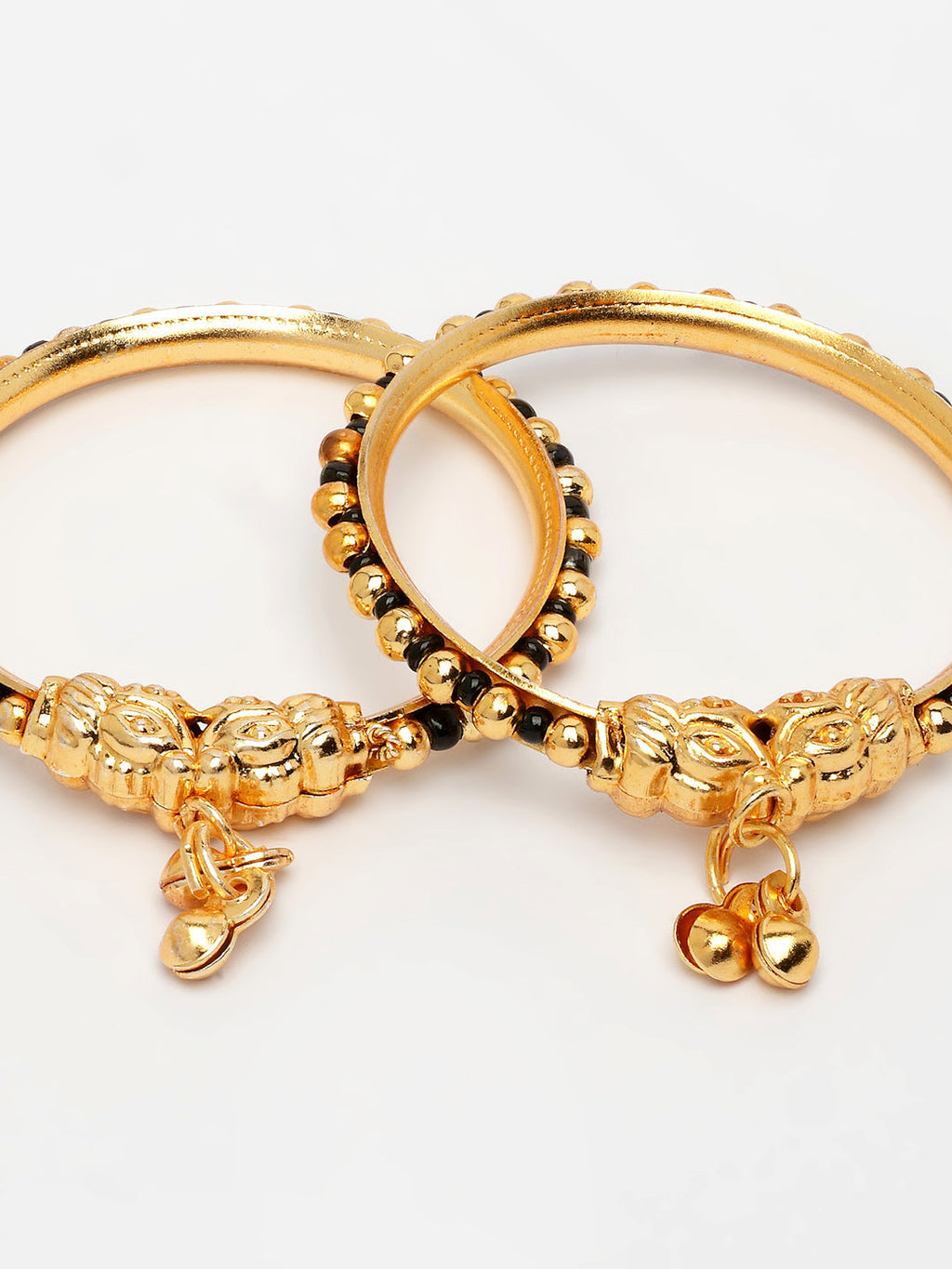 NVR Kids Pair of 2 Rhodium-Plated Artificial Beads Nazariya Kada Bracelet - Distacart
