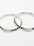 NVR Kids Pair of 3 Rhodium-Plated Artificial Beads Nazariya Kada Bracelet - Distacart