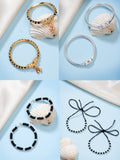 NVR Kids Pair of 4 Rhodium-Plated Artificial Beads Nazariya Kada Bracelet - Distacart