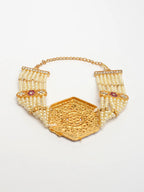 NVR Women's Gold-Polished Cubic Zirconia Stone Studded Link Bracelet - Distacart