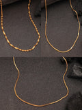 NVR Women's Set of 3 Gold-Polished Minimal Chain