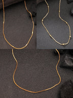 NVR Women's Set of 3 Gold-Polished Minimal Chain