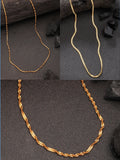 NVR Women's Set of 3 Gold-Polished Minimal Chain