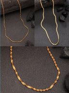 NVR Women's Set of 3 Gold-Polished Minimal Chain