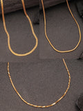 NVR Women's Set of 3 Gold-Polished Minimal Chain