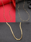 NVR Women's Set of 3 Gold-Polished Minimal Chain