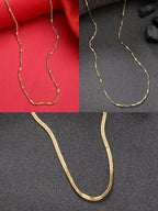 NVR Women's Set of 3 Gold-Polished Minimal Chain
