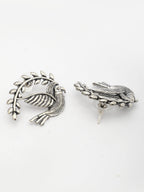 NVR Women Silver Toned Oxidized Pigeon Design Drop Earrings - Distacart