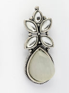 NVR Women White Artificial Stones Silver Plated Drop Earrings - Distacart
