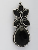NVR Women Black Artificial Stones Silver Plated Drop Earrings - Distacart