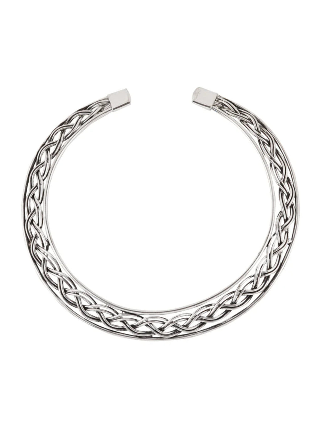 NVR Women's Silver-Plated Oxidized Statement Choker Necklace
