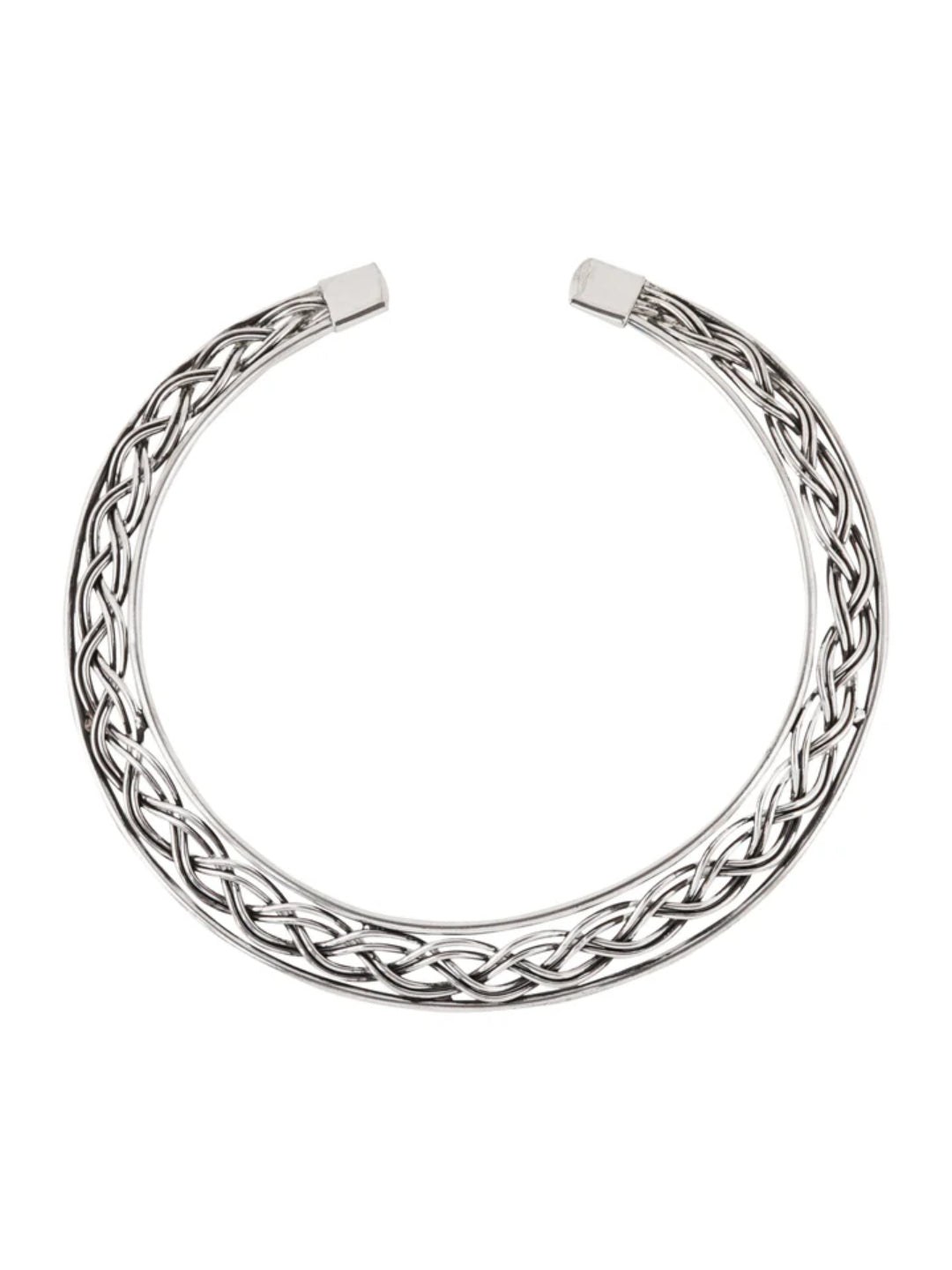 NVR Women's Silver-Plated Oxidized Statement Choker Necklace