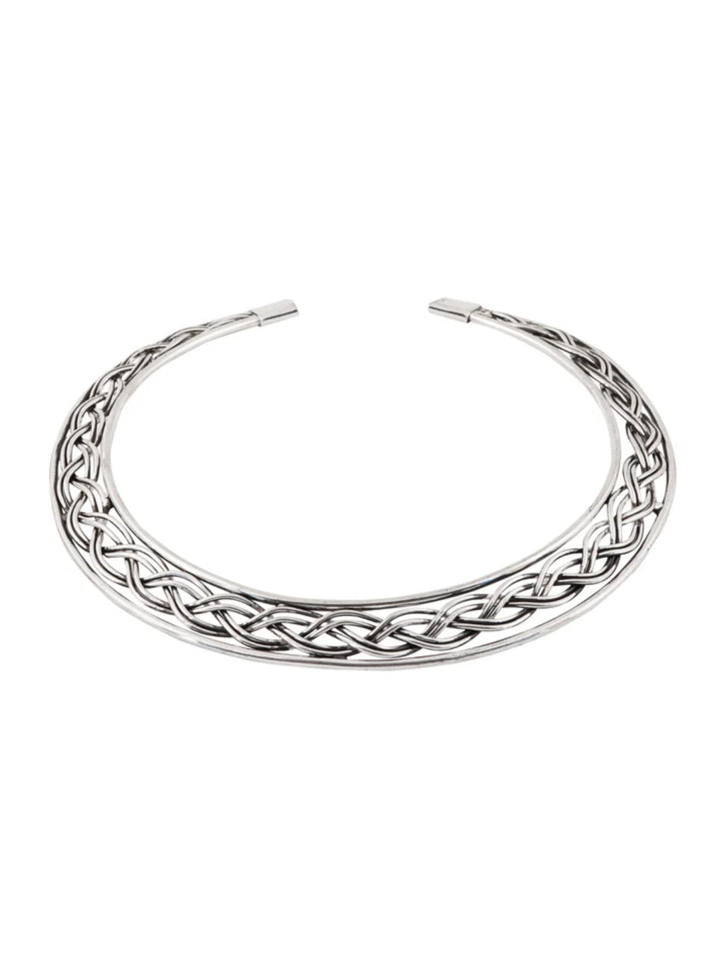 NVR Women's Silver-Plated Oxidized Statement Choker Necklace