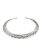 NVR Women's Silver-Plated Oxidized Statement Choker Necklace