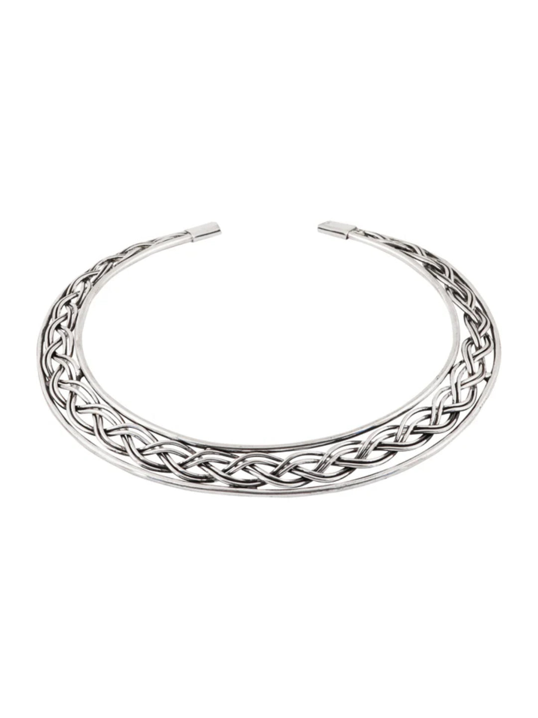 NVR Women's Silver-Plated Oxidized Statement Choker Necklace