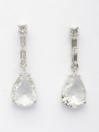 NVR Women's Silver-Plated White American Diamond-Studded Handcrafted Jewellery Set