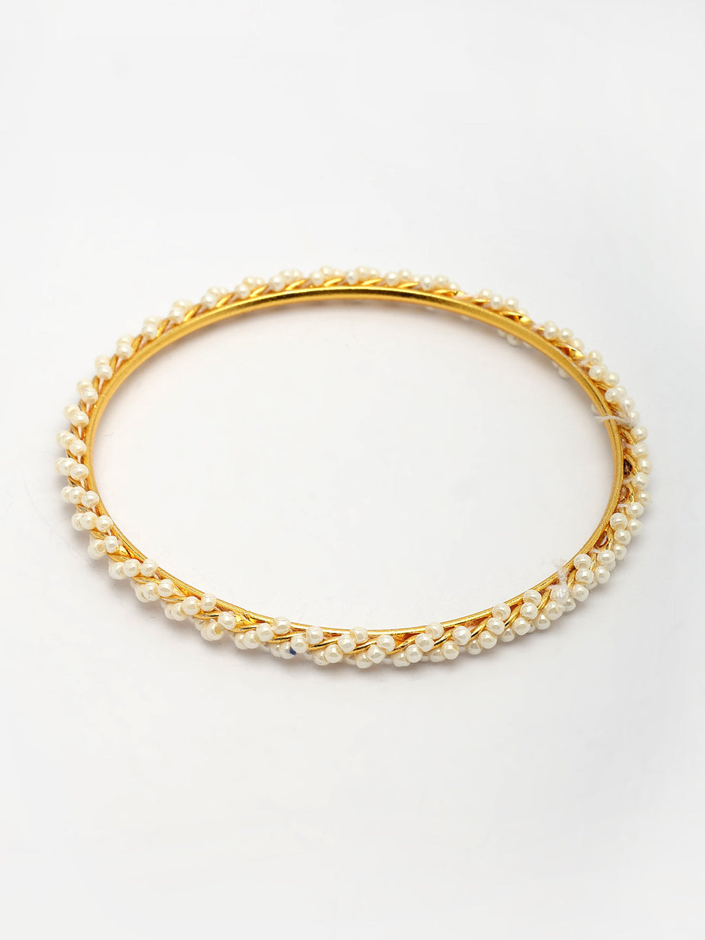 NVR Women Set of 4 Gold-Polished Pearls Handcrafted Traditional Bangles - Distacart