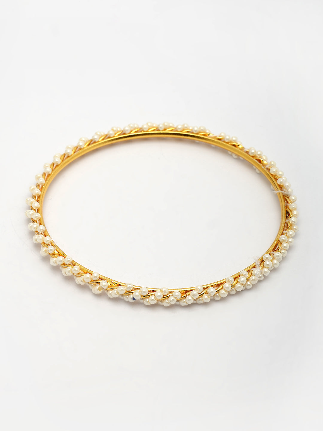 NVR Women Set of 4 Gold-Polished Pearls Handcrafted Traditional Bangles - Distacart