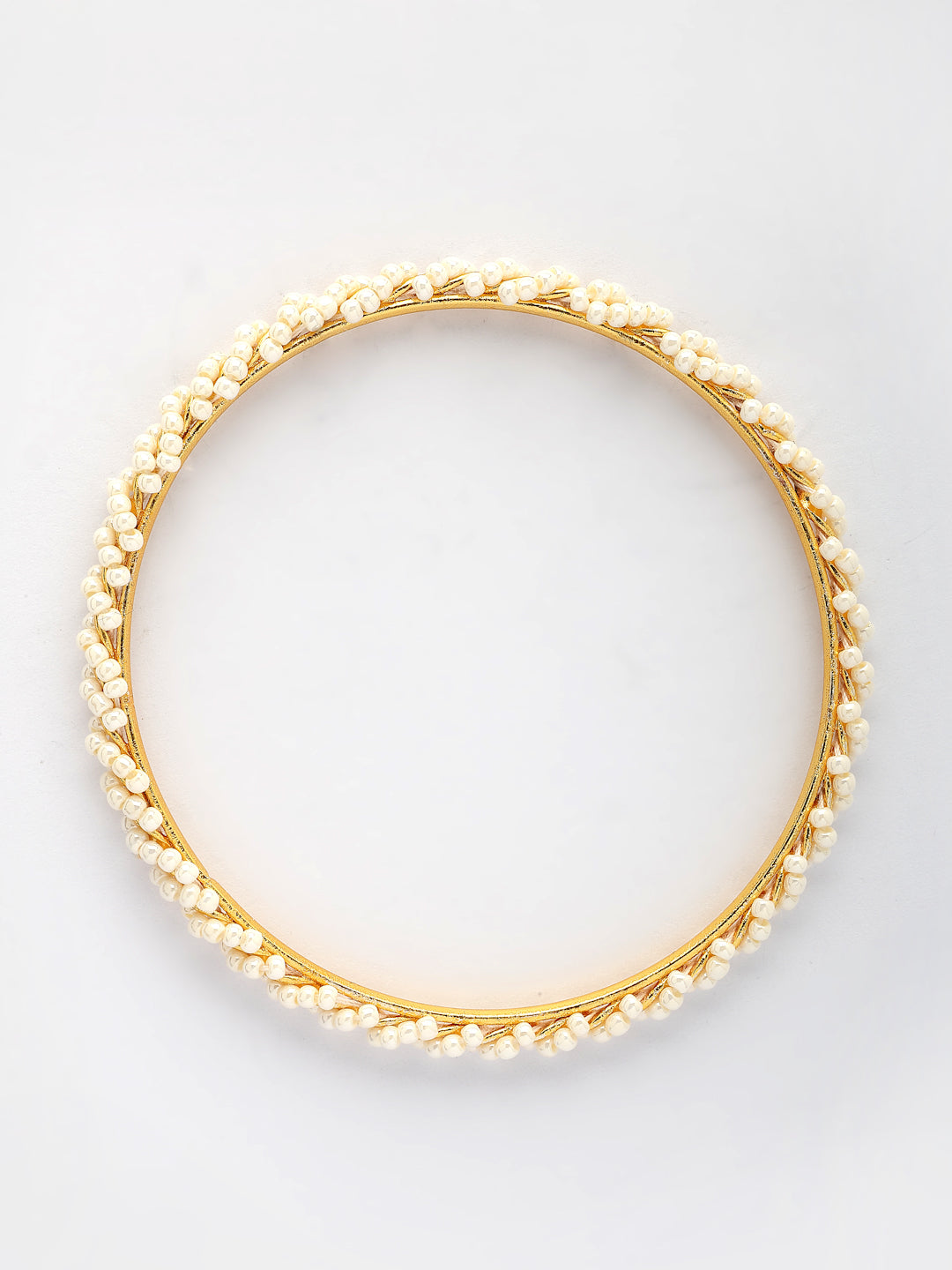 NVR Women Set of 4 Gold-Polished Pearls Handcrafted Traditional Bangles - Distacart