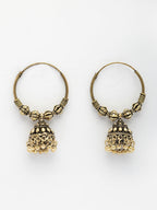 NVR Women's Traditional Gold-Polished Oxidized Jhumka Earrings - Distacart