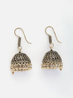 NVR Women Gold-Polished German Silver Jhumka Earrings - Distacart