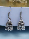 NVR Women's Traditional Silver Plated Oxidized Jhumka Earrings - Distacart