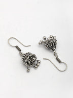 NVR Women's Traditional Silver Plated Oxidized Jhumka Earrings - Distacart