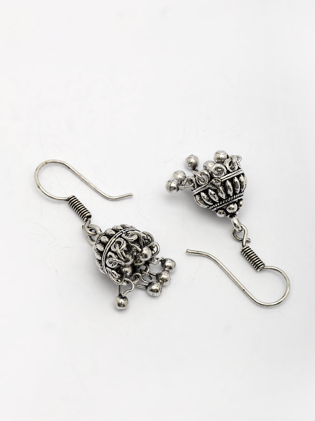 NVR Women's Traditional Silver Plated Oxidized Jhumka Earrings - Distacart