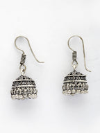 NVR Women Silver Plated Oxidized Traditional Jhumka Earrings - Distacart