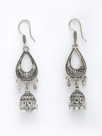 NVR Women Silver Plated German Silver Jhumka Earrings - Distacart