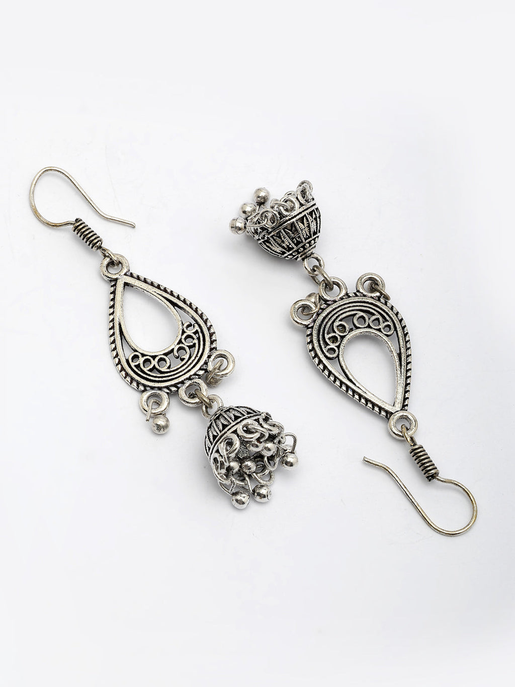 NVR Women Silver Plated German Silver Jhumka Earrings - Distacart