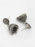NVR Women Silver Plated Traditional Oxidized Jhumka Earrings - Distacart