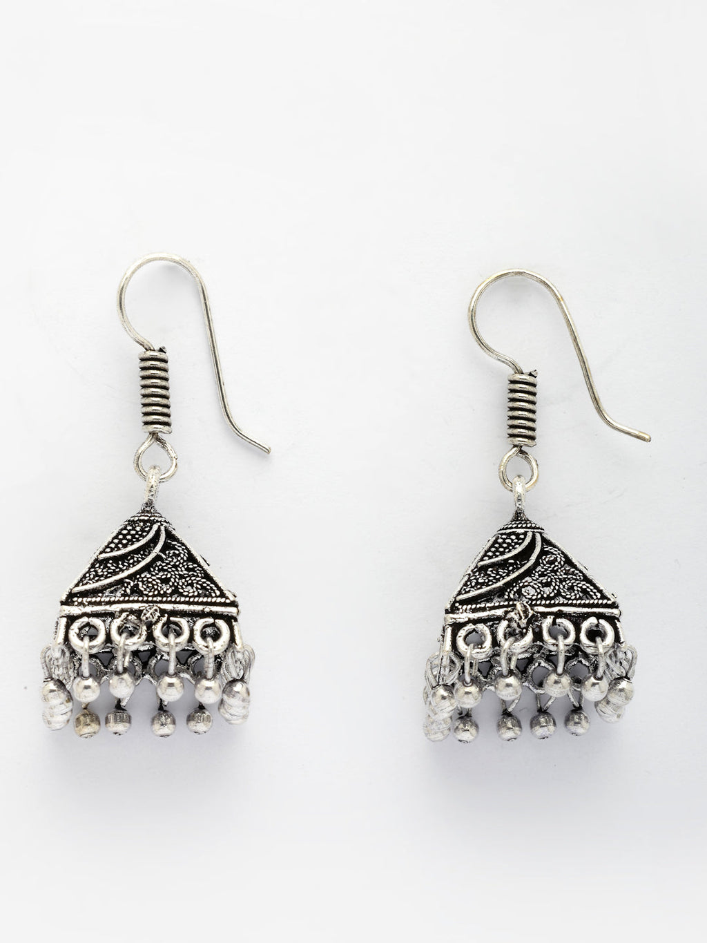 NVR Women's Oxidized Silver Plated Jhumka Earrings - Distacart