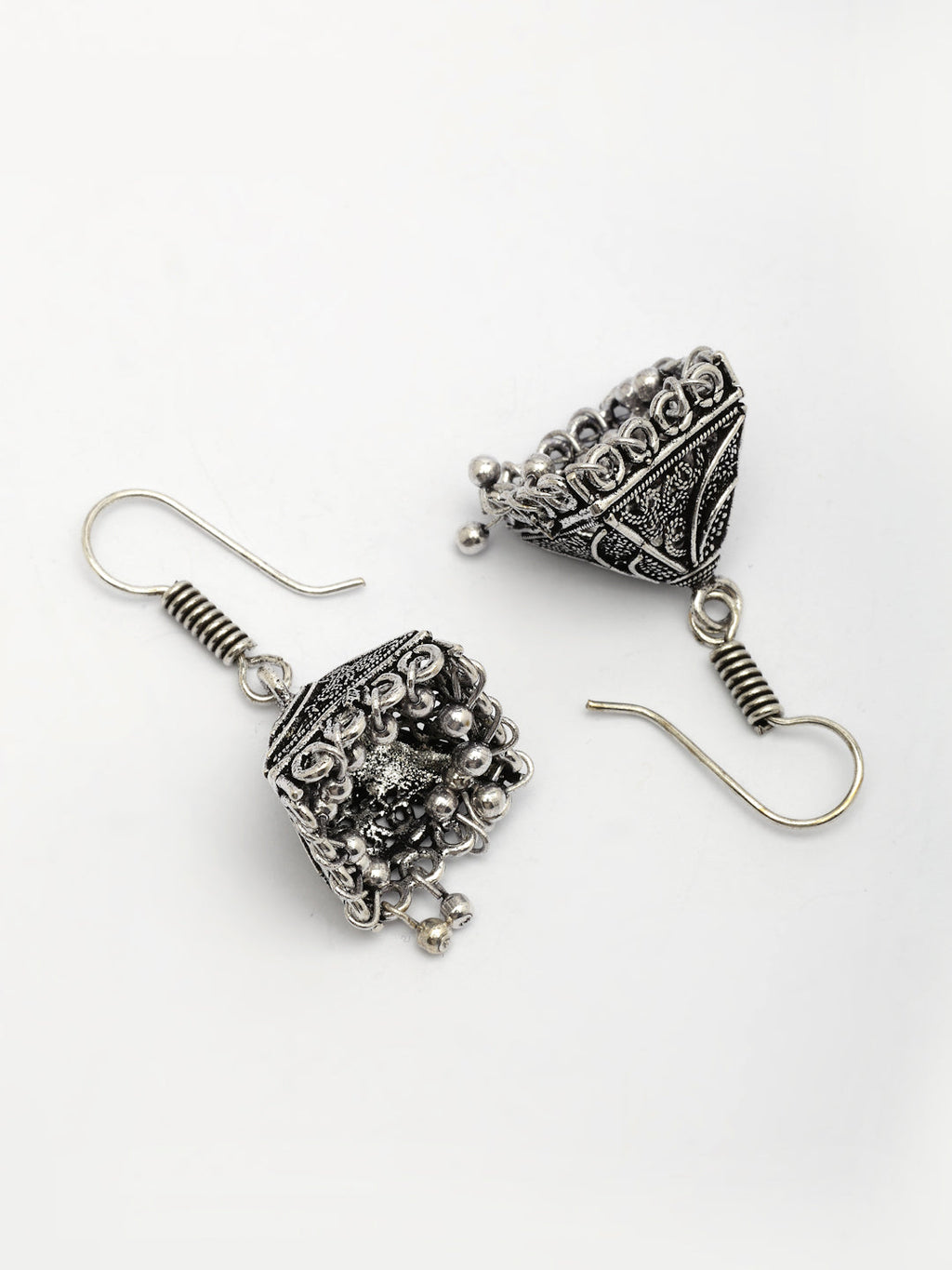 NVR Women's Oxidized Silver Plated Jhumka Earrings - Distacart