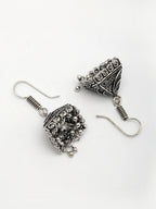 NVR Women's Oxidized Silver Plated Jhumka Earrings - Distacart