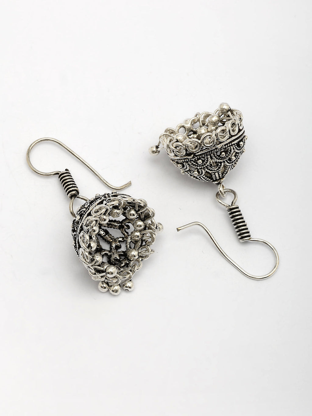 NVR Women Silver Plated German Silver Jhumka Earrings - Distacart